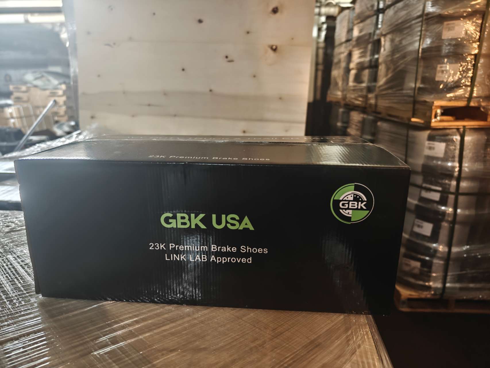 GBK USA branded retail box — 23K Premium Brake Shoes