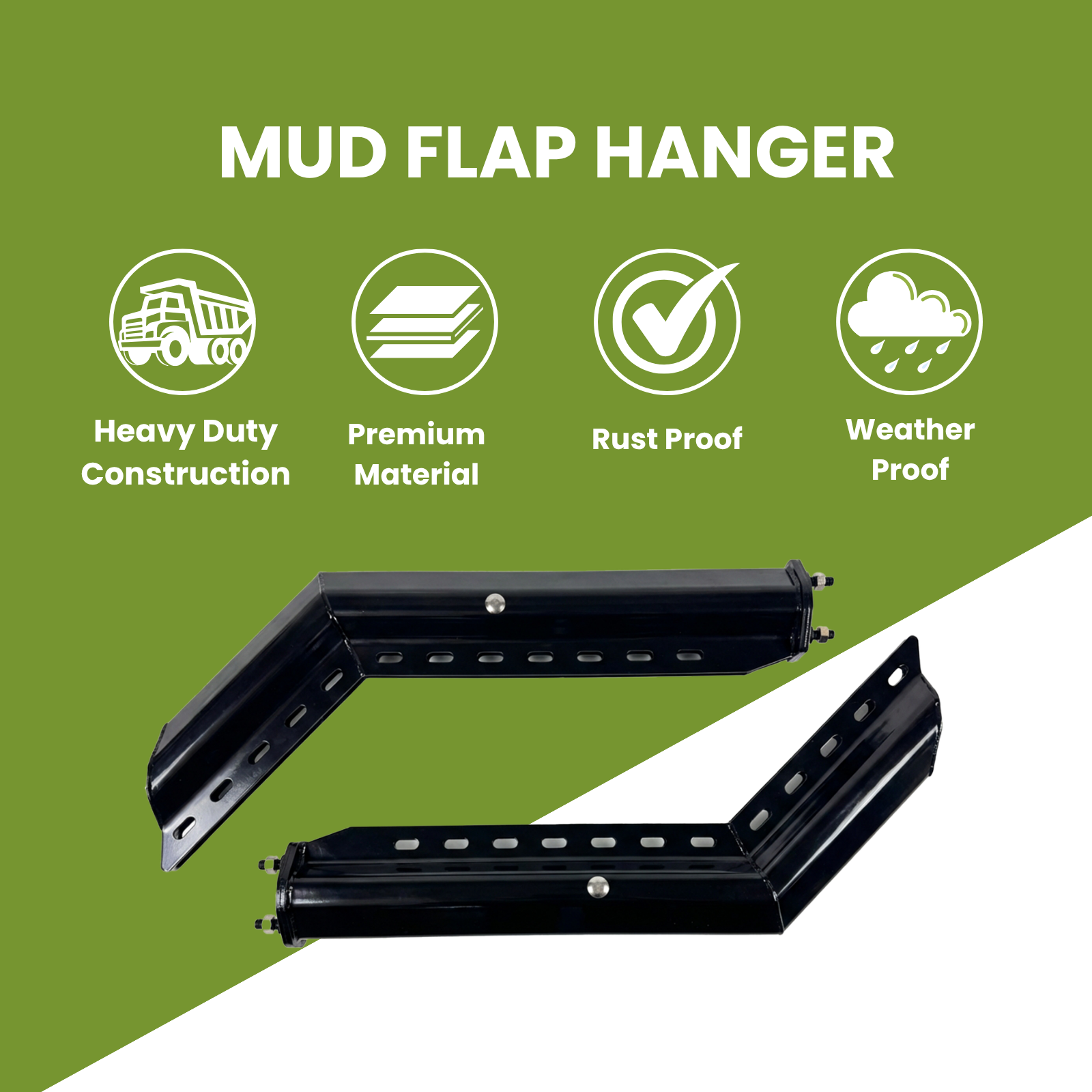 GM3025 GBK Mud Flap Hanger, 45° Angled, 2.5" Bolt Spacing, 30", 1 Pair - Image 5