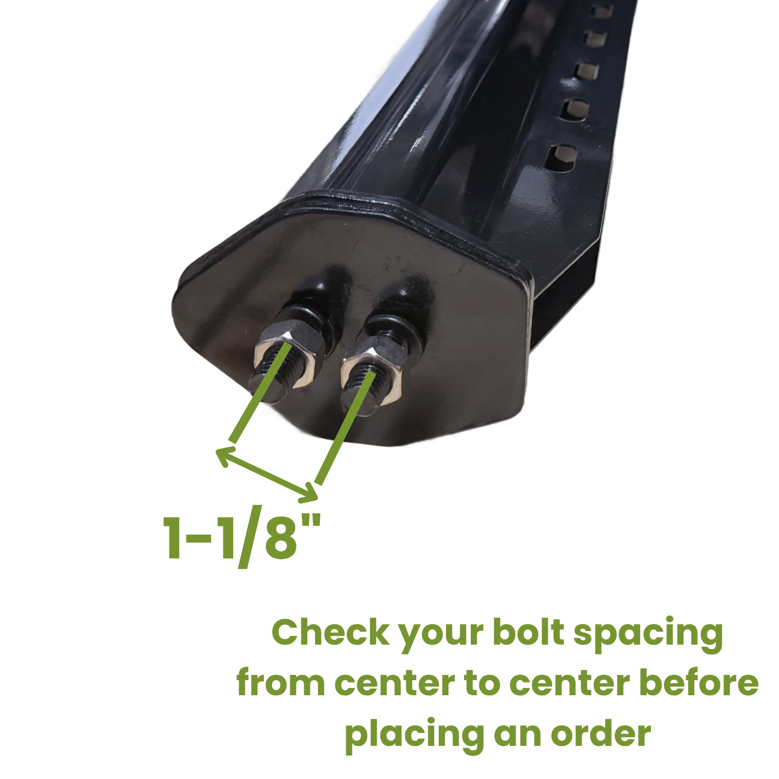GM3027 GBK Mud Flap Hanger, Black 45° Angled, 1-1/8" Bolt Spacing, 30" Length, 1 Pair - Image 2