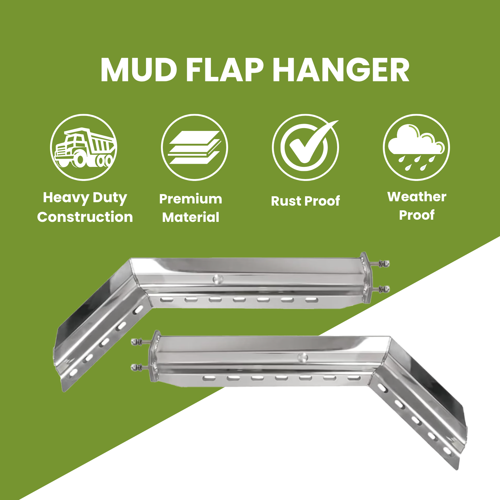 GM3028 GBK Mud Flap Hanger, 45° Angled, 2.5" Bolt Spacing, 30", 1 Pair - Image 4