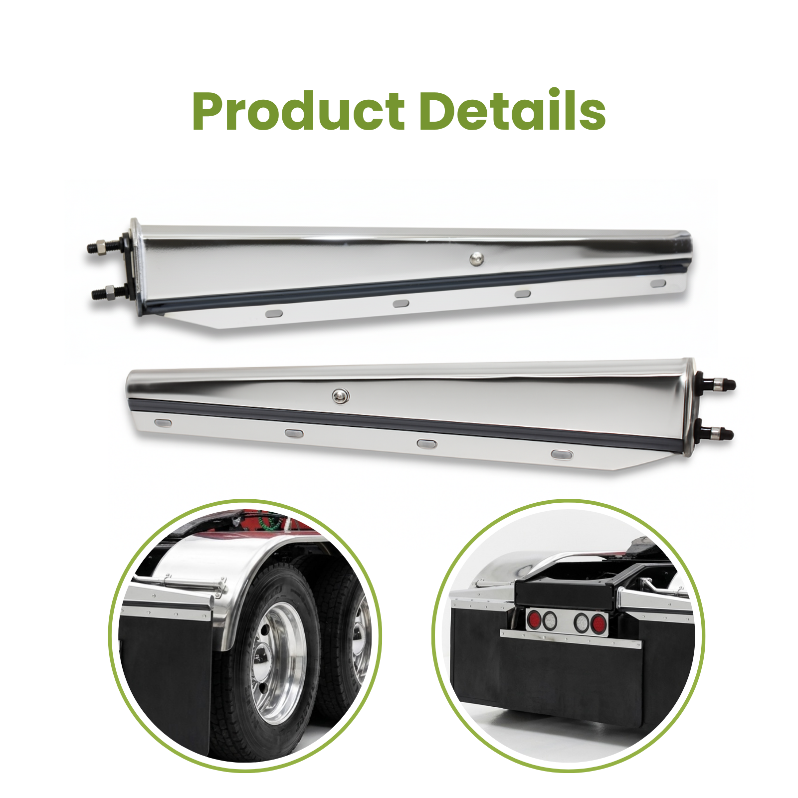 GM3004 GBK Mud Flap Hanger, Stainless Steel Straight, 2.5" Bolt Spacing, 30" Length, 1 Pair - Image 3