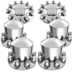 GC10WH Chrome Dome Hub Cover Kit, 6-Piece Set with 60 Lug Nut Covers