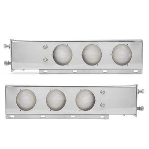GM3034 GBK Light Bar Mud Flap Hanger, Stainless Steel Spring Loaded with 4" Light Cutouts, 2.5" Bolt Spacing, 1 Pair