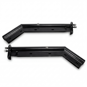 MFH275B GBK Mud Flap Hanger, Black Round Tube 45° Angled Spring Loaded, 1-1/8" Bolt Spacing, 28" Length, 1 Pair