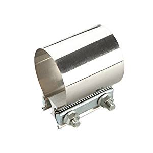 GBK 3" Butt Joint Exhaust Band Clamp, T304 Stainless Steel, 3.0 Inch OD to 3.0 Inch OD, for Mufflers, Catalytic Converters, Tail Pipes